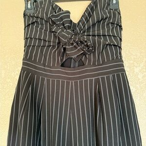ASTR Strapless Wide-Leg Pinstripe Jumpsuit M